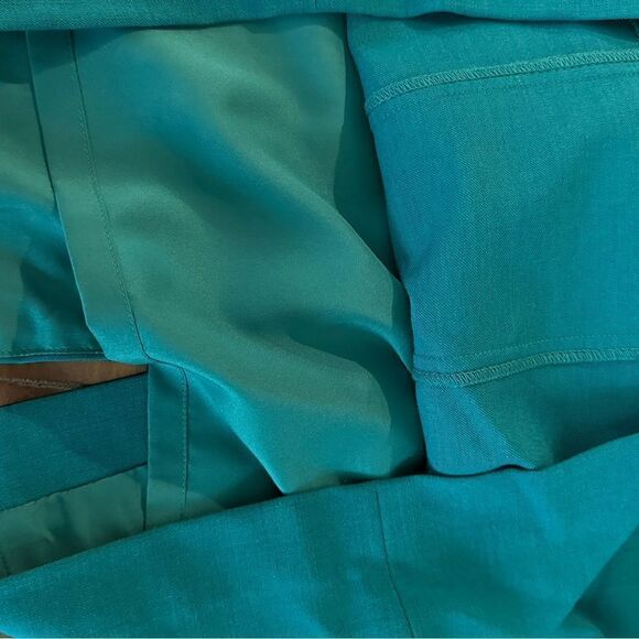 Magaschoni emerald green midi dress wool blend 8 - Picture 7 of 8